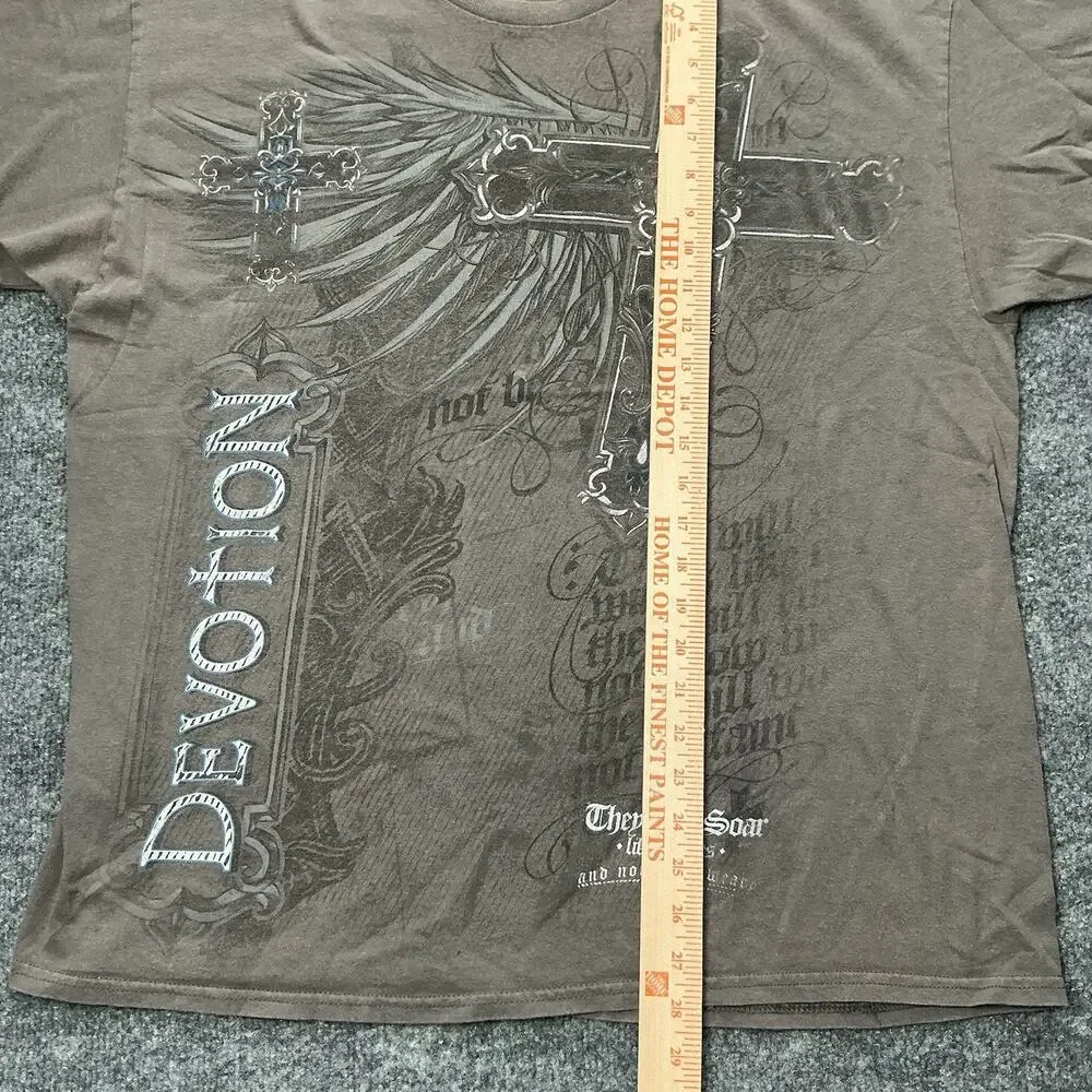 Y2K 2000s Grunge Devotion Cross Wings Men’s Size XLarge